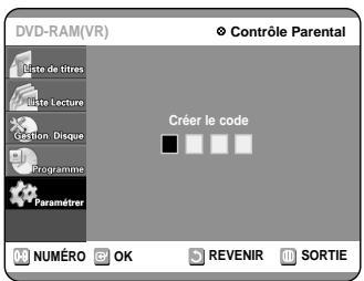 SAMSUNG DVD-R100E - Paramétrage du Contrôle parental - 3