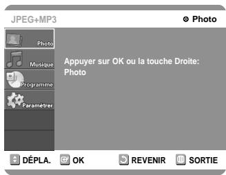 SAMSUNG DVD-R100E - Si vous lisez un CD mixte, appuyez sur les touches ▲▼ pour sélectionner Photo puis appuyez sur la touche OK ou ▷. - 1