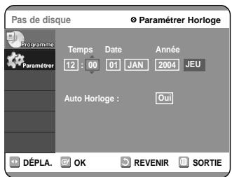 SAMSUNG DVD-R100E - Vérifiez la date et l'heure. - 1