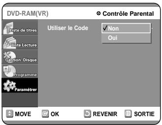 SAMSUNG DVD-R100E - Paramétrage du Contrôle parental - 4