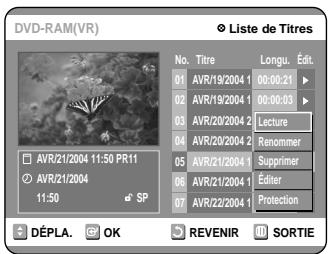 SAMSUNG DVD-R100E - Appuyez sur les touches ▲▼ pour selectionner le “Titre”, puis appuyez sur la touche OK ou ▷. - 1