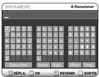 SAMSUNG DVD-R100E - Appuyez sur les touches ▲▼ pour selectionner “Nom du Disque”, puis appuyez sur la touche OK ou ▷. L'écran Éoperator le nom s'affiche. - 1