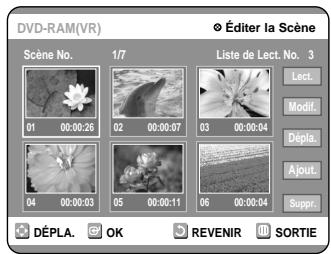 SAMSUNG DVD-R100E - Appuyez sur les touches ▲▼ pour selectionner "Éditer Scène", puis appuyez sur la touche OK. - 2