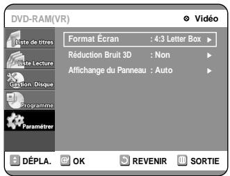 SAMSUNG DVD-R100E - Paramétrage des Options d'affichage (Védo) - 2