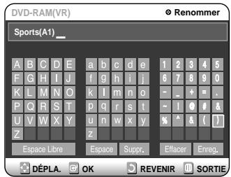 SAMSUNG DVD-R100E - Sélectionnez les caractères désirsés à l'aide des flèches directionnelles (▲▼ ▲▶), puis appuyez sur la touche OK. - 1