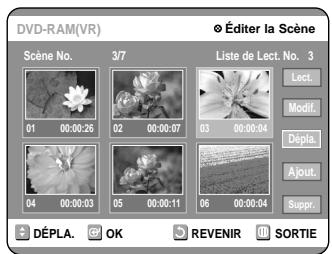 SAMSUNG DVD-R100E - Déplacer une scene (Changer une scene de position) - 2