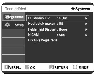 SAMSUNG DVD-R121 - Druk op de knuppen om Systeem te selecteren en druk op OK of op de knop System menu will be displayed. - 1