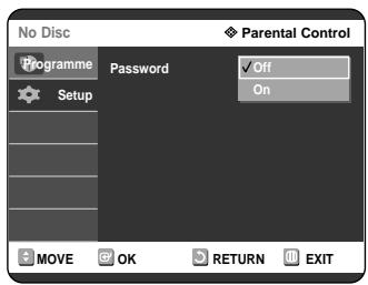 SAMSUNG DVD-R121 - Setting up the Parental Control - 6