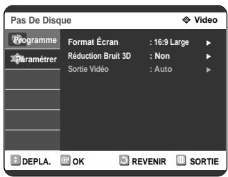 SAMSUNG DVD-R121 - Configuration des options Sortie Video - 4