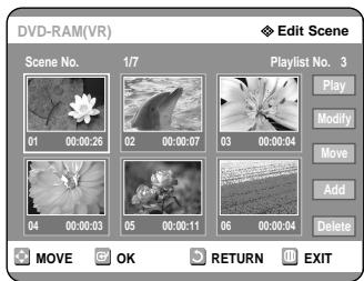 SAMSUNG DVD-R121 - Press the buttons to select Edit Scene, then press the OK button. - 2