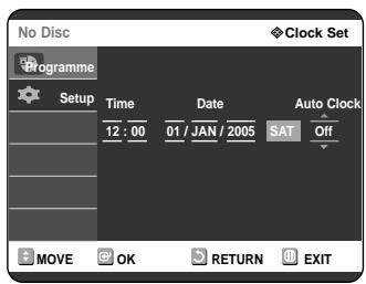 SAMSUNG DVD-R121 - Setting the Clock - 4