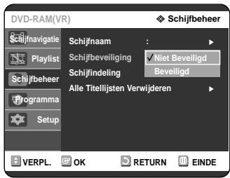 SAMSUNG DVD-R121 - Druk op de ▲▼ toetsen om Schijfnaam te selecteren. Druk verwolgens op de OK of ▷toets. - 1