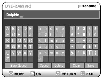 SAMSUNG DVD-R121 - Press the buttons to select Rename, then press the OK button. - 2