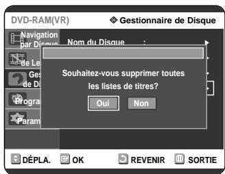 SAMSUNG DVD-R121 - Supprimer toutes les listes de titres - 7