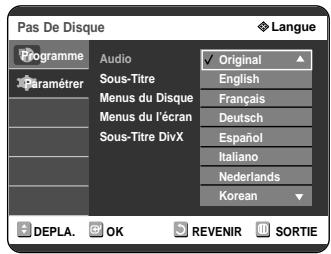 SAMSUNG DVD-R121 - Configuration des options de langue - 4