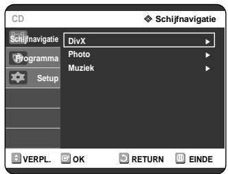 SAMSUNG DVD-R121 - Druk op de knoppen om Schijfnavigatie te selecteren en druk op OK of op de knop . - 1