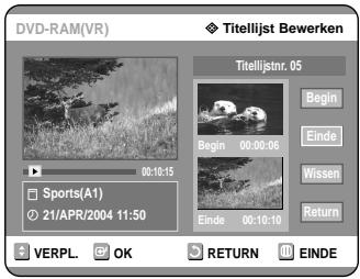 SAMSUNG DVD-R121 - Druk aan het einde van het te verwijderen gedeelte op de OK toets. - 1