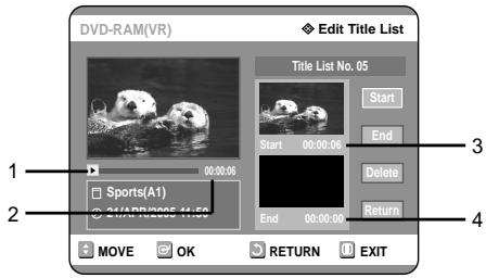 SAMSUNG DVD-R121 - Using the TITLE LIST button - 5