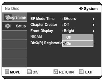 SAMSUNG DVD-R121 - Setting up NICAM Options - 4
