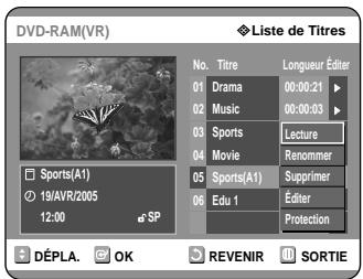 SAMSUNG DVD-R121 - Utilisation de la touche MENU - 2