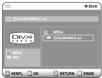 SAMSUNG DVD-R121 - Druk op de knappen om het avi-bestand (DivX/XviD) te selecteren en druk verwolgens op OK, of II. - 1