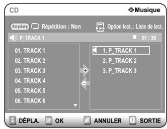 SAMSUNG DVD-R121 - En cas d'erreur lors de la création de votre liste de lecture, Sélectionnez la piste à supprimer à l'aide des touches ▲▼ puis appuyez sur la touche CANCEL. - 1