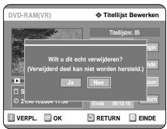 SAMSUNG DVD-R121 - Druk op OK bij Wissen. - 2
