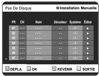 SAMSUNG DVD-R121 - Pré-réglage des canaux avec la fonction de réglage manuel - 4