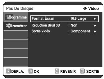 SAMSUNG DVD-R121 - Configuration des options d'affichage (Vidéo) - 3