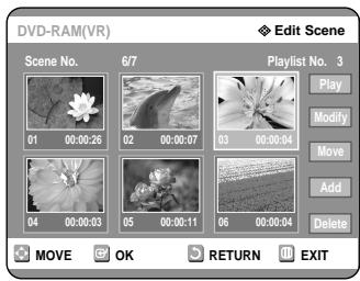 SAMSUNG DVD-R121 - Moving a Scene (Changing the Position of a Scene) - 3