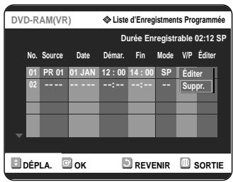 SAMSUNG DVD-R121 - Supprimer une minuterie standard - 5