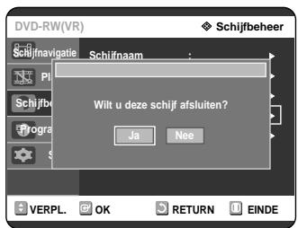 SAMSUNG DVD-R121 - Druk op de ▲▼ toets om Schijf Afsluiten te selecteren. Druk verwolgens op de OK of ▷toets. - 3