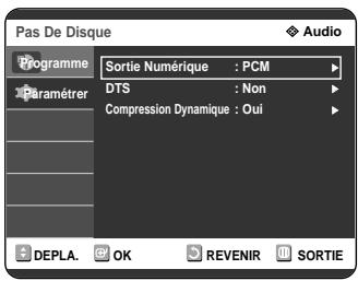 SAMSUNG DVD-R121 - Configuration des options audio - 3