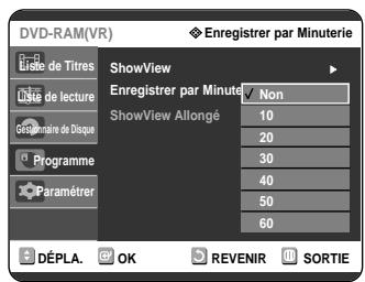 SAMSUNG DVD-R121 - Appuyez sur les touches ▼ pour sélectionner ShowView Allongé. - 1