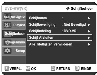 SAMSUNG DVD-R121 - Druk op de ▲▼ toets om Schijf Afsluiten te selecteren. Druk verwolgens op de OK of ▷toets. - 1