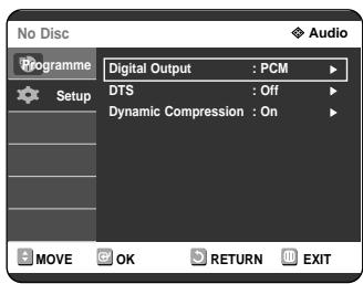 SAMSUNG DVD-R121 - Setting up the Audio Options - 3