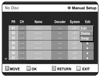 SAMSUNG DVD-R121 - Presetting Channels with the Manual Setup function - 5
