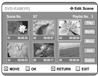 SAMSUNG DVD-R121 - Moving a Scene (Changing the Position of a Scene) - 1