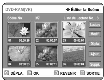 SAMSUNG DVD-R121 - Déplacer une scene (Changer une scene de position) - 1