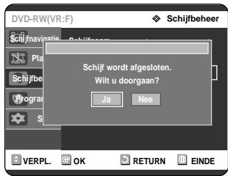 SAMSUNG DVD-R121 - Druk op de ▲▼ toets om Afsluiten Schijf Ongedaan Maken te selecteren en druk verwolgens op de OK of ▷ toets. - 2