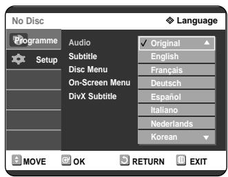 SAMSUNG DVD-R121 - Setting up the Language Options - 4