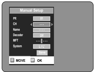 SAMSUNG DVD-R121 - Presetting Channels with the Manual Setup function - 6