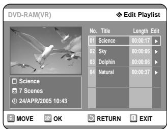 SAMSUNG DVD-R121 - With the unit in Stop mode, press the PLAY LIST button. - 1