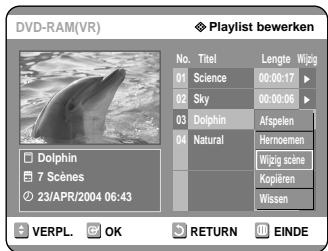 SAMSUNG DVD-R121 - Druk op de ▲▼ toetsen om Wijzig scène te selecteren en druk verwolgens op de OK toets. - 1