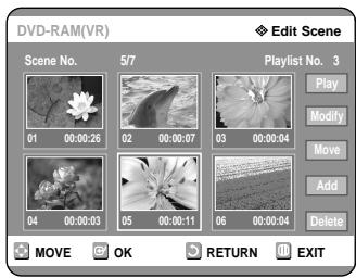 SAMSUNG DVD-R121 - Moving a Scene (Changing the Position of a Scene) - 4