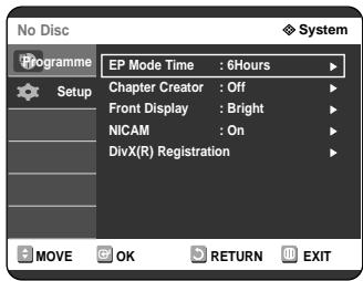 SAMSUNG DVD-R121 - Setting up the Front Display Options - 3
