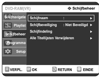 SAMSUNG DVD-R121 - Ga met de ▲▼ toetsen maar Schijfbeheer en drukervolgens op de OK of ▷toets. - 1