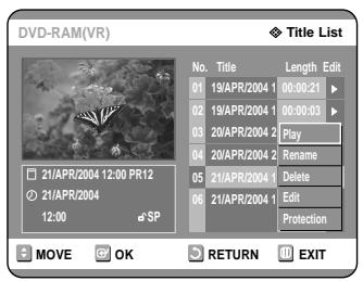 SAMSUNG DVD-R121 - Using the TITLE LIST button - 2
