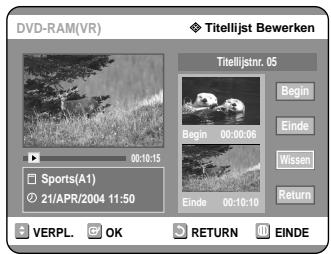 SAMSUNG DVD-R121 - Druk op OK bij Wissen. - 1