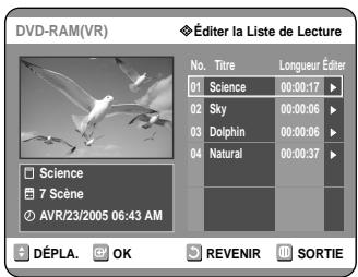 SAMSUNG DVD-R121 - Utilisation de la touche PLAY LIST - 1